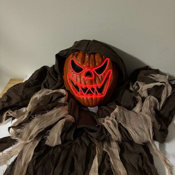 Spirit Halloween Light  Jack-o-Lantern‎ Costume Light Up Mask Child Large 12-14 - Picture 7 of 7